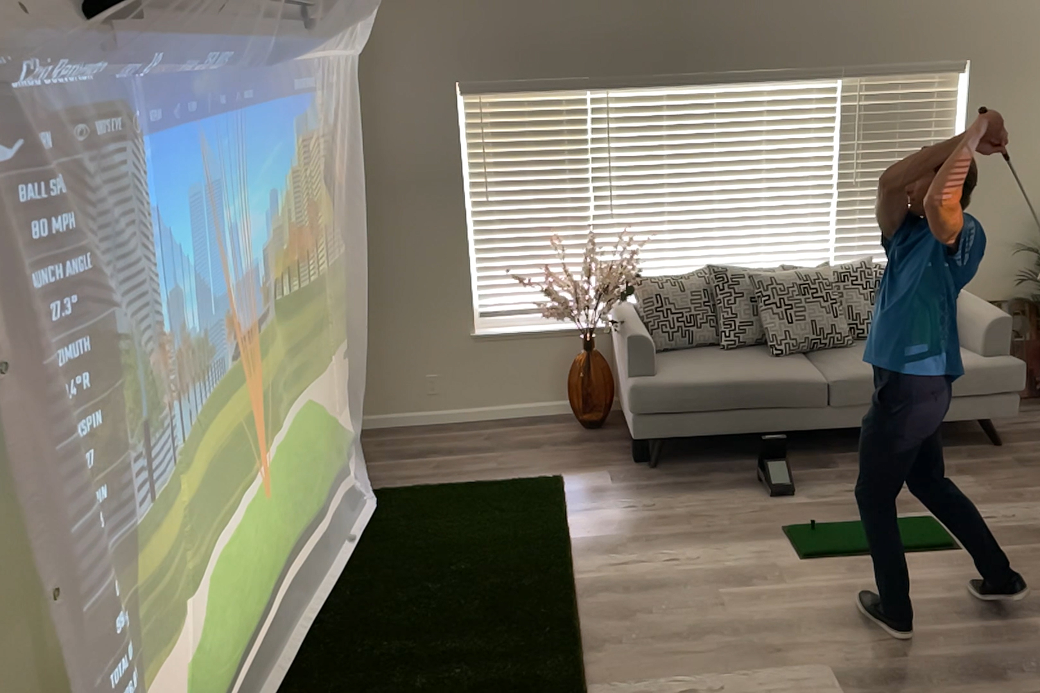 HomeCourse Golf ProScreen 180 Golf Simulator in A Box - Phigolf Mobile & Home Golf Simulator Bundle - At Home Golf